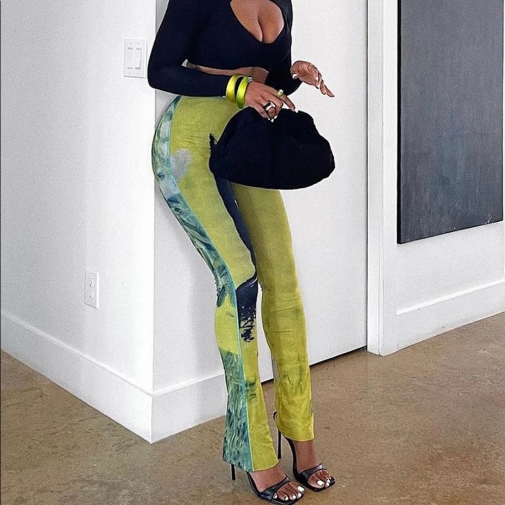 Printed mesh pants